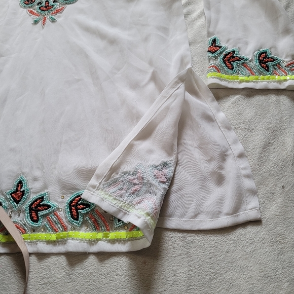 LUCKY & COCO Women's Sheer Beaded Cover Up - Picture 7 of 11